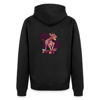 ZebGrind - Unisex Premium Organic Zip Hoodie - black - Back - Nico (187cm)