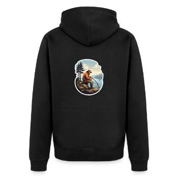 Pêcheur à la ligne - Veste à capuche bio Premium Unisexe - noir - Dos - Nico (187cm)