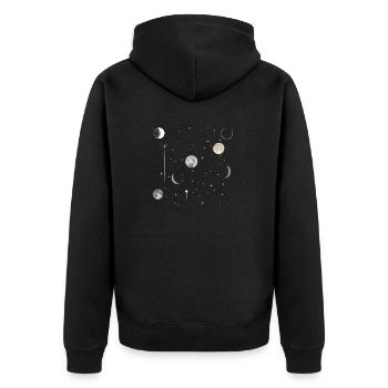Moon Celestial Astrology - Unisex Premium Organic Zip Hoodie - black - Back - Nico (187cm)