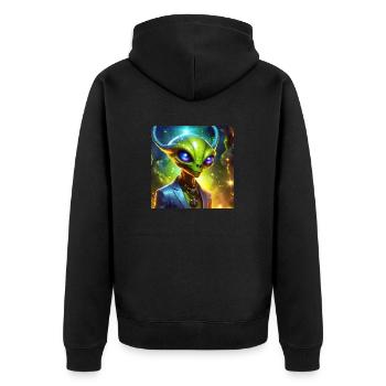 Firefly Alien Funny Character 57577 - Unisex Premium Organic Zip Hoodie - black - Back - Nico (187cm)