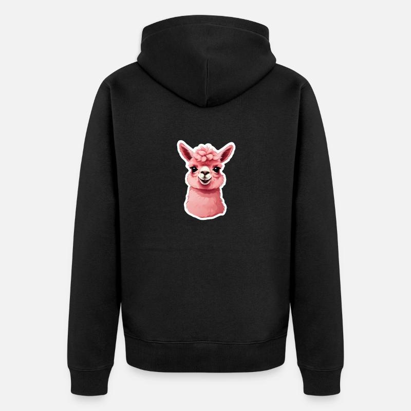 Lama lustieg amical - Veste à capuche bio Premium Unisexe - noir