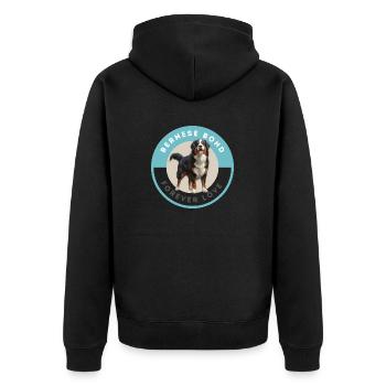 Berner Bond: Forever Love Dog Lover Design - Unisex Premium Bio Zip Hoodie - Schwarz - Hinten - Nico (187cm)