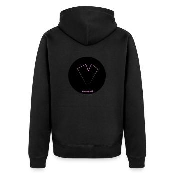 loveyourself 1 - Unisex Premium Bio Zip Hoodie - Schwarz - Hinten - Nico (187cm)