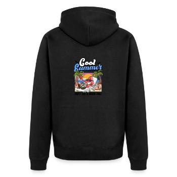 Cool Cartoon Summer Watermelon - Unisex Premium Organic Zip Hoodie - black - Back - Nico (187cm)