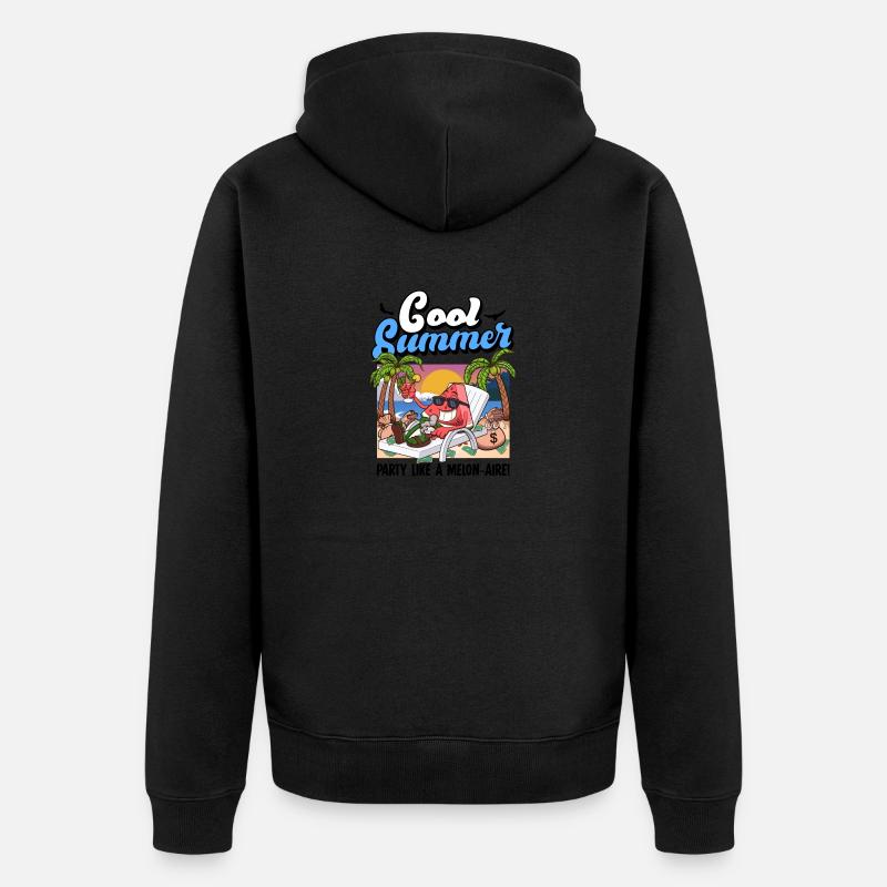 Cool Cartoon Pastèque D’été - Veste à capuche bio Premium Unisexe - noir