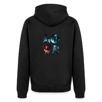 Amour extraterrestre - Veste à capuche bio Premium Unisexe - noir - Dos - Nico (187cm)