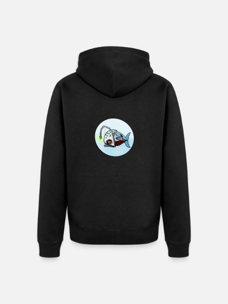 Leuchtfisch Unterwasserlamp - Unisex Premium Bio Zip Hoodie - Schwarz