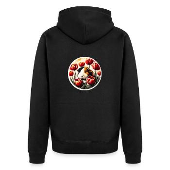 Guinea Pig - Unisex Premium Organic Zip Hoodie - black - Back - Nico (187cm)