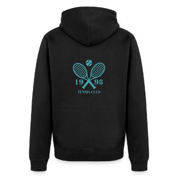 1998 tennis club - Veste à capuche bio Premium Unisexe - noir - Dos - Nico (187cm)