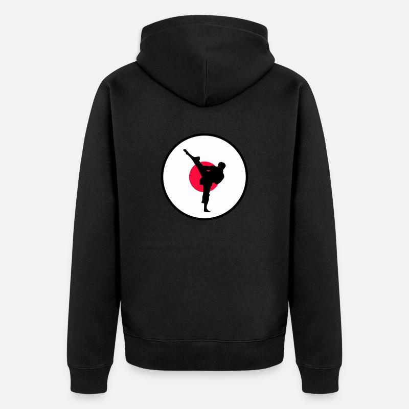 karate japan - Unisex Premium Bio Zip Hoodie - Schwarz