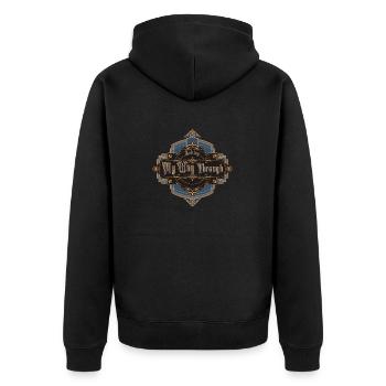 Salted Journey Seasoning Flavor Taste Adventures - Unisex Premium Bio Zip Hoodie - Schwarz - Hinten - Nico (187cm)