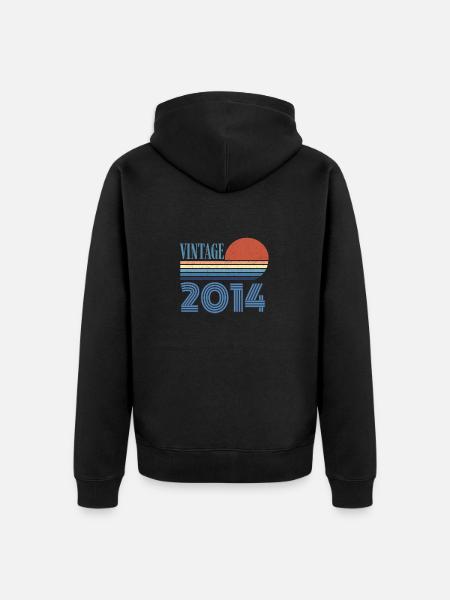 Wijnjaar 2014 - Uniseks Premium bio ziphoodie - zwart