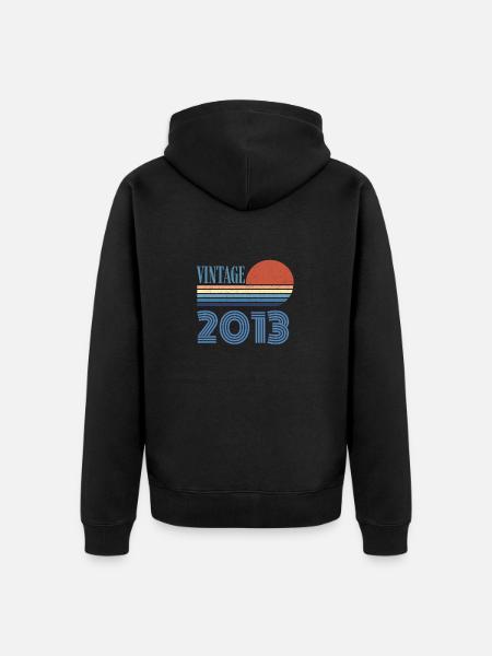 Jahrgang 2013 - Unisex Premium Bio Zip Hoodie - Schwarz