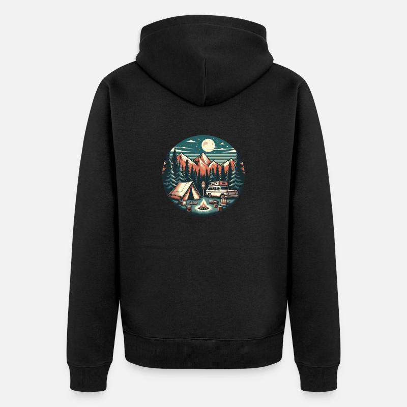 Auto-Camping - Unisex Premium Bio Zip Hoodie - Schwarz