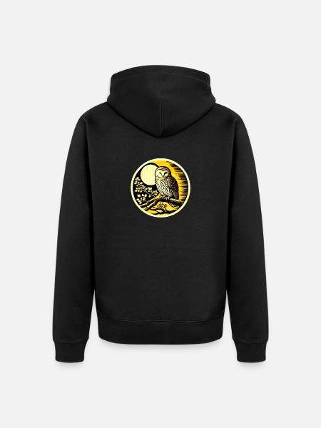 Owl Art - Unisex Premium Organic Zip Hoodie - black