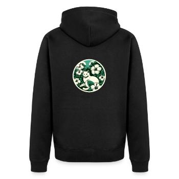 Fleurs de chat blanc - Veste à capuche bio Premium Unisexe - noir - Dos - Nico (187cm)