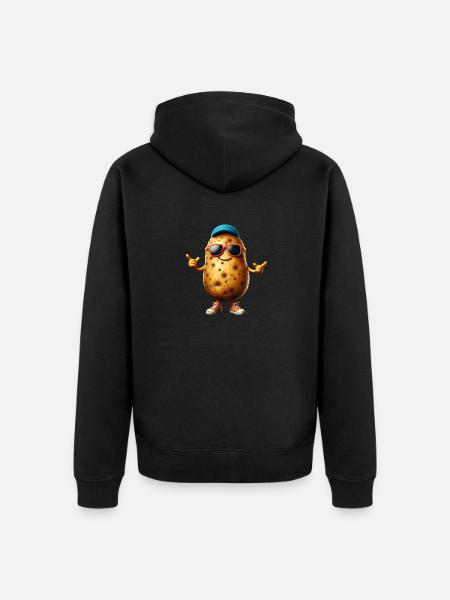 Cool Spud Potato - Unisex Premium Organic Zip Hoodie - black