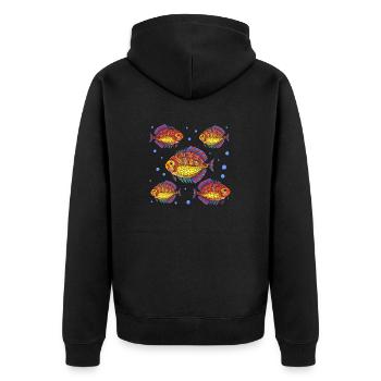Poissons - Veste à capuche bio Premium Unisexe - noir - Dos - Nico (187cm)