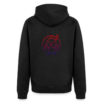 Baby Vogel macht Yoga Linie Kunst bunte Karikatur - Unisex Premium Bio Zip Hoodie - Schwarz - Hinten - Nico (187cm)