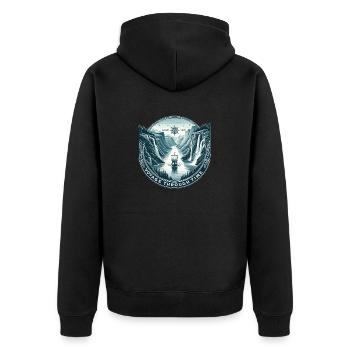 Epic Fjord Expedition - Unisex Premium Organic Zip Hoodie - black - Back - Nico (187cm)