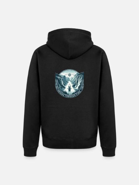 Epic Fjord Expedition - Unisex Premium Organic Zip Hoodie - black