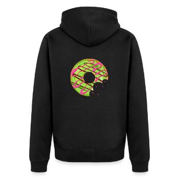 donut crunch eat butcher pastry 1 34 Q - Unisex Premium Organic Zip Hoodie - black - Back - Nico (187cm)
