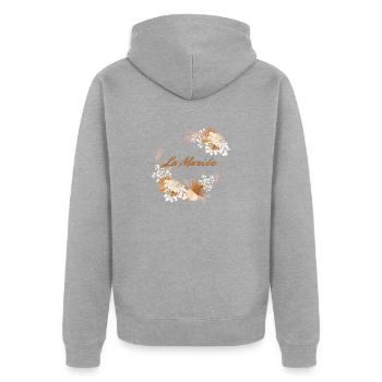 La mariée floral-idée cadeau Evjf - Veste à capuche bio Premium Unisexe - gris chiné - Dos - Nico (187cm)
