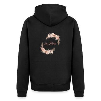 The Floral Bride - Bachelorette Party Gift Idea - Unisex Premium Organic Zip Hoodie - black - Back - Nico (187cm)