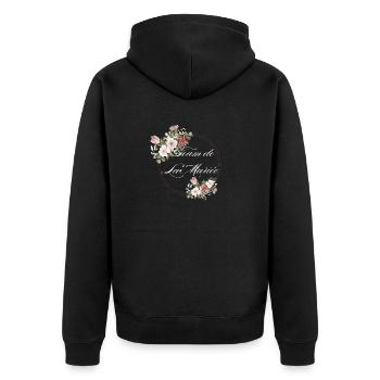 Team of The Floral Bride - Bachelorette Party Gift Idea - Unisex Premium Organic Zip Hoodie - black - Back - Nico (187cm)
