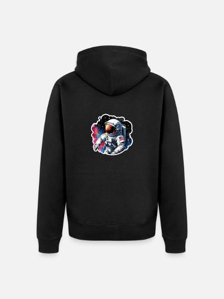 Aquarelle d’astronaute Aquarelle - Veste à capuche bio Premium Unisexe - noir