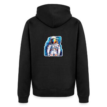Aquarelle d’astronaute Aquarelle - Veste à capuche bio Premium Unisexe - noir - Dos - Nico (187cm)