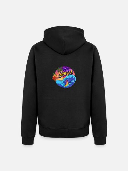 Unsetting Sun Debunking Sunset Sunrise Beach - Unisex Premium Organic Zip Hoodie - black
