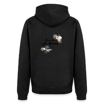 Team of The Floral Bride - Bachelorette Party Gift Idea - Unisex Premium Organic Zip Hoodie - black - Back - Nico (187cm)