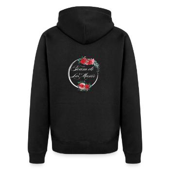 Red Floral Bride Team - Bachelorette Party Gift Idea - Unisex Premium Organic Zip Hoodie - black - Back - Nico (187cm)