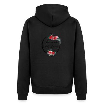 Red Floral Bride Team - Bachelorette Party Gift Idea - Unisex Premium Organic Zip Hoodie - black - Back - Nico (187cm)