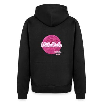 Häkelliebe - Unisex Premium Bio Zip Hoodie - Schwarz - Hinten - Nico (187cm)