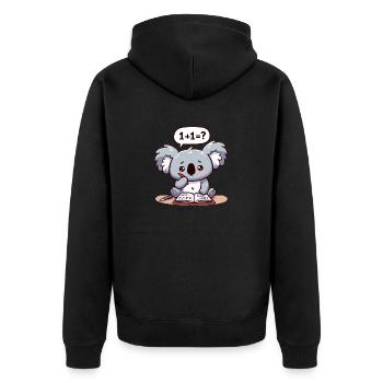 Ours koala mignon qui aime faire ses devoirs de mathématiques - Veste à capuche bio Premium Unisexe - noir - Dos - Nico (187cm)