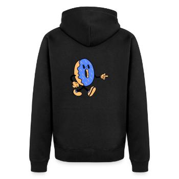 donut comic 1 - Unisex Premium Bio Zip Hoodie - Schwarz - Hinten - Nico (187cm)