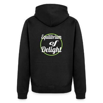Trouver l’équilibre Trouver la joie Cadeau génial - Veste à capuche bio Premium Unisexe - noir - Dos - Nico (187cm)