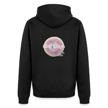 Strick Therapie - Unisex Premium Bio Zip Hoodie - Schwarz - Hinten - Nico (187cm)