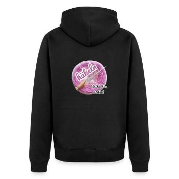 Häkeln - Unisex Premium Bio Zip Hoodie - Schwarz - Hinten - Nico (187cm)