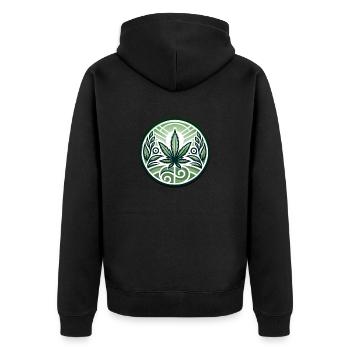 CBD Hemporor - Unisex Premium Organic Zip Hoodie - black - Back - Nico (187cm)