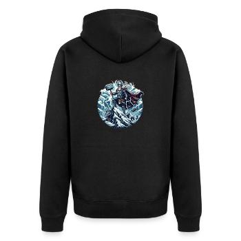 Le dieu du tonnerre - Veste à capuche bio Premium Unisexe - noir - Dos - Nico (187cm)
