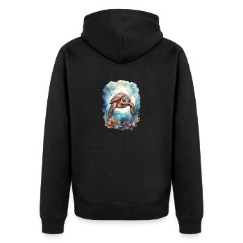 Tortue de mer sous l’eau - Veste à capuche bio Premium Unisexe - noir - Dos - Nico (187cm)