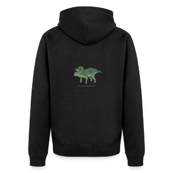 ANCHICERATOPS - Unisex Premium Bio Zip Hoodie - Schwarz - Hinten - Nico (187cm)