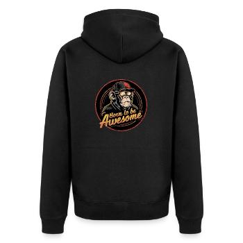 Cool Chimpanzee Born To Be Awesome - Unisex Premium Organic Zip Hoodie - black - Back - Nico (187cm)