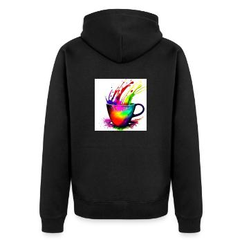 Tasses à café colorées 28 - Veste à capuche bio Premium Unisexe - noir - Dos - Nico (187cm)