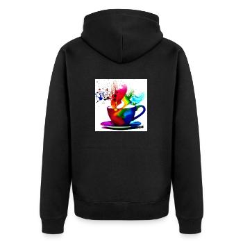Tasses à café colorées 3 - Veste à capuche bio Premium Unisexe - noir - Dos - Nico (187cm)