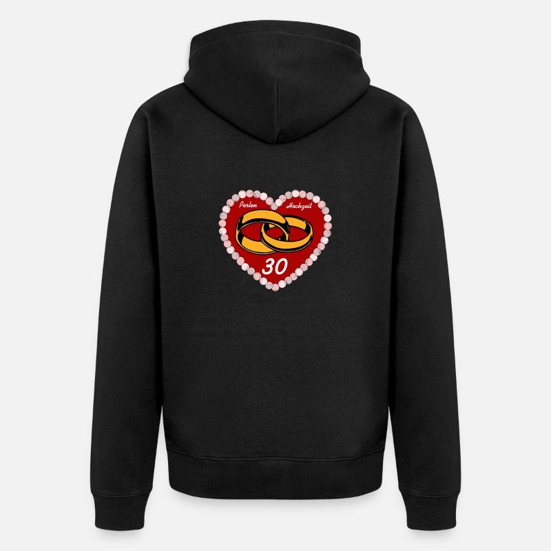 Noces de perles, 30 ans de mariage (25) - Veste à capuche bio Premium Unisexe - noir