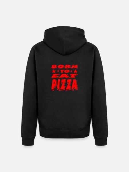 Pizza - Unisex Premium Organic Zip Hoodie - black